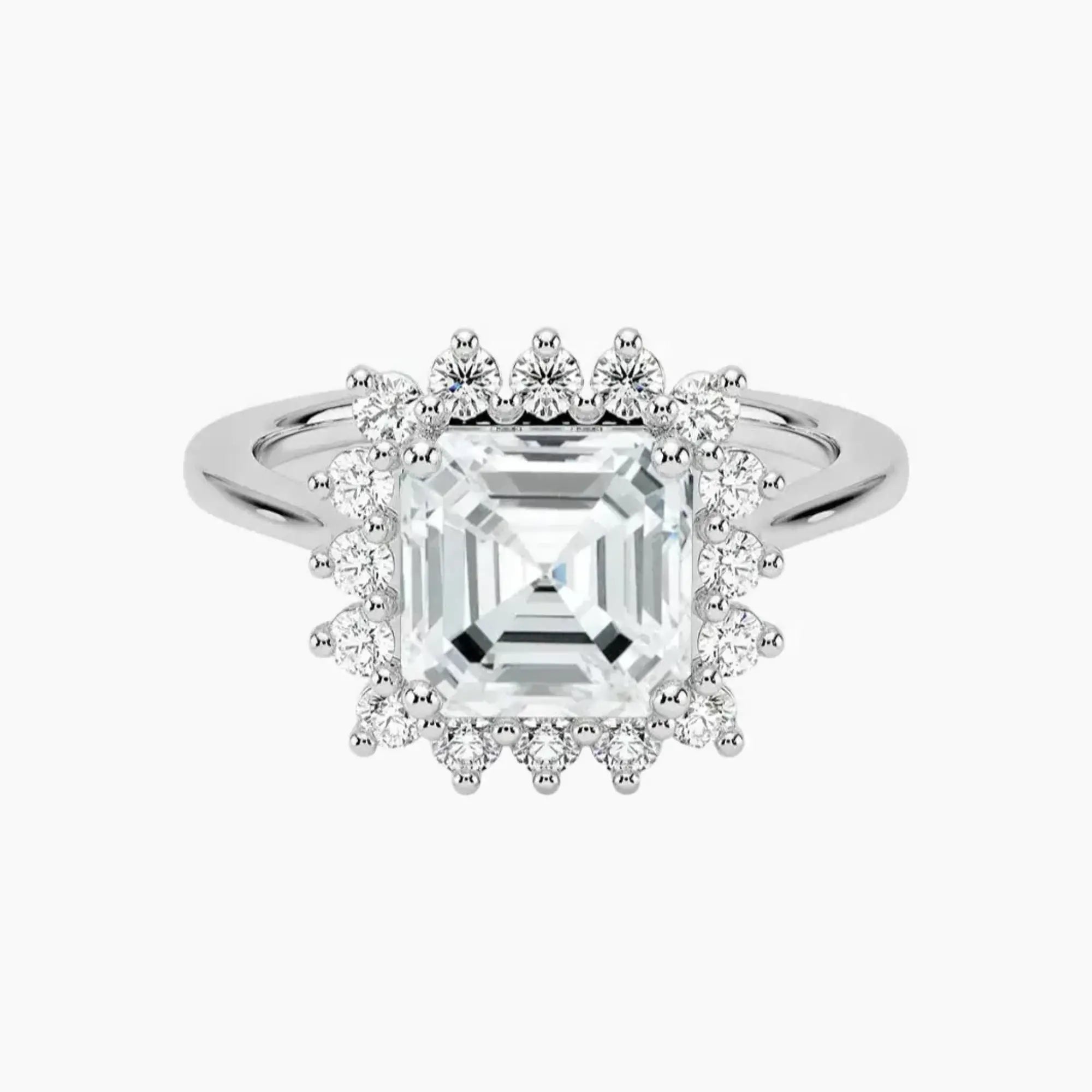 Soraya Asscher Designer 2 Carat Lab Grown Diamond Engagement Ring in 14K Rose Gold