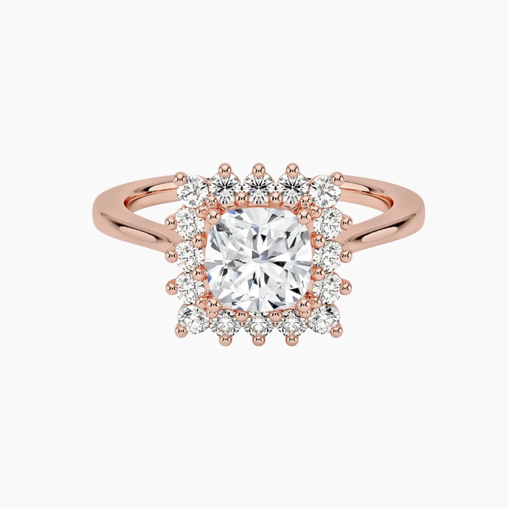 Soraya Cushion Designer 1.5 Carat Lab Grown Diamond Engagement Ring in 18K Yellow Gold