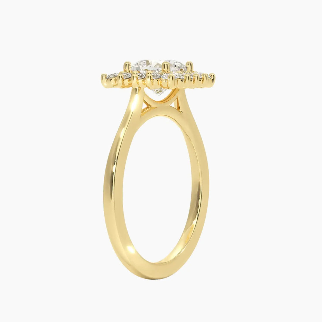 Soraya Cushion Designer 3 Carat Lab Grown Diamond Engagement Ring in 14K White Gold