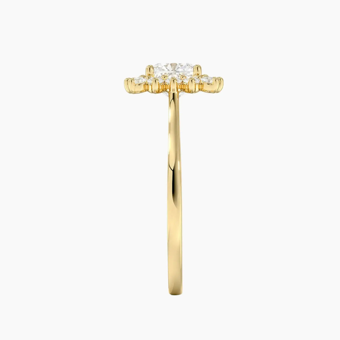 Soraya Cushion Designer 2.5 Carat Lab Grown Diamond Engagement Ring in 18K Yellow Gold