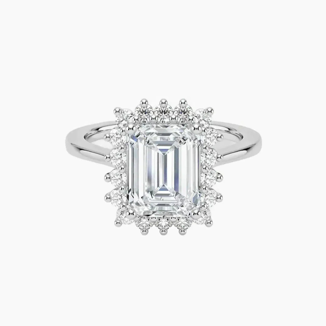 Soraya Emerald Designer 3 Carat Lab Grown Diamond Engagement Ring in 18K Rose Gold