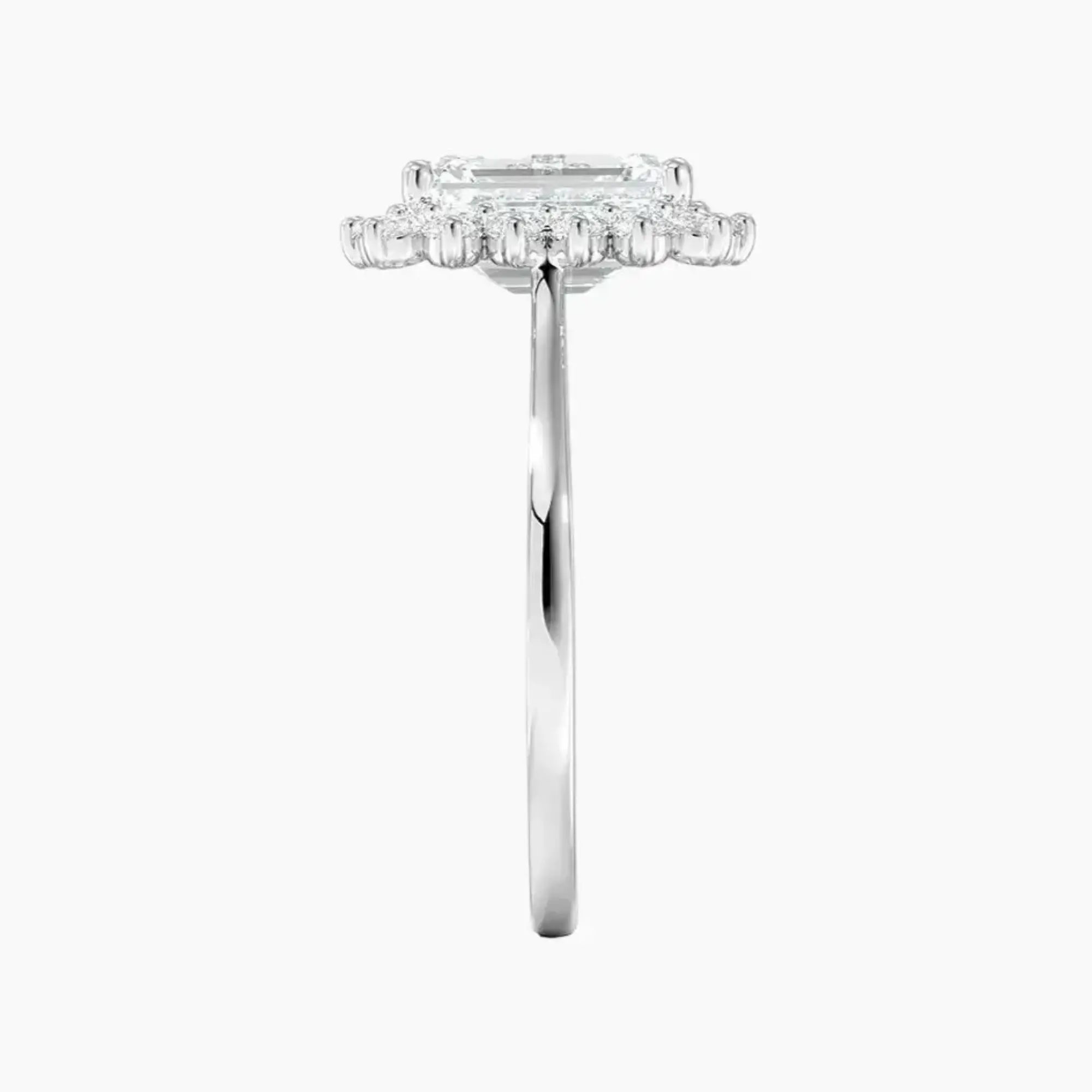 Soraya Emerald Designer Diamond Ring Setting in 14K White Gold