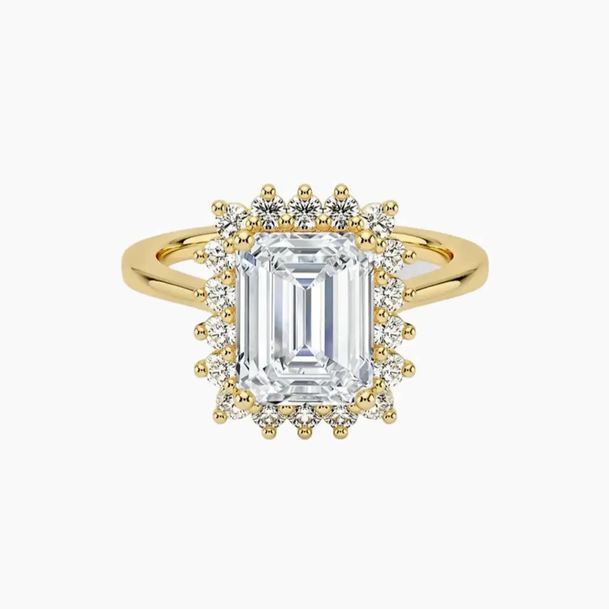 Soraya Emerald Designer 3 Carat Lab Grown Diamond Engagement Ring in 14K Rose Gold