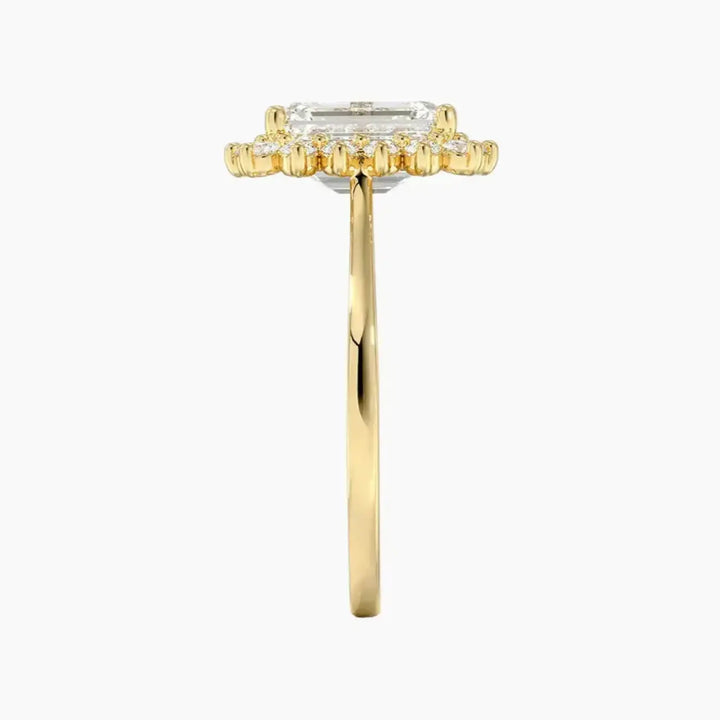 Soraya Emerald Designer 3 Carat Lab Grown Diamond Engagement Ring in 14K Rose Gold