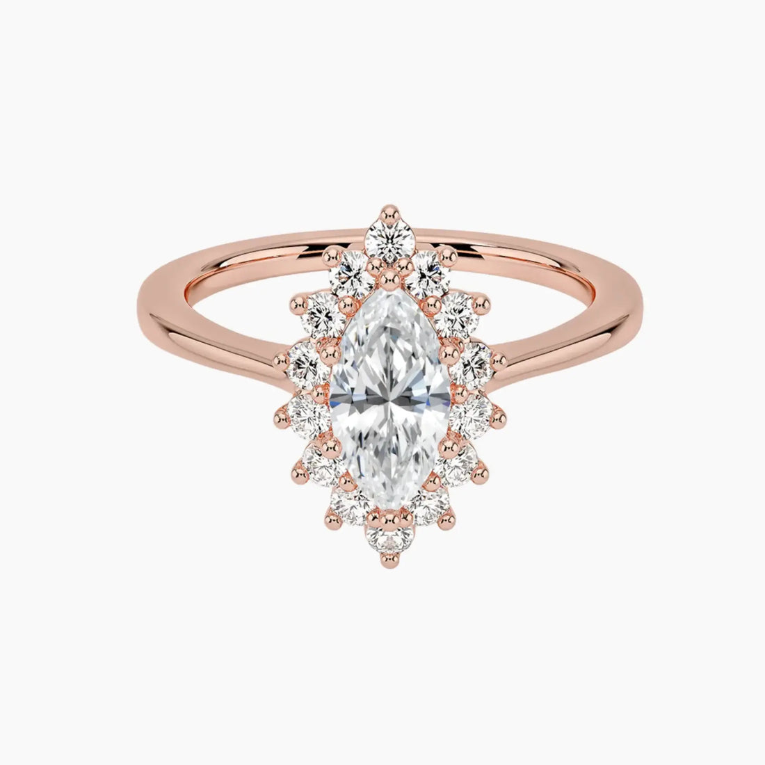 Soraya Marquise Designer Diamond Ring Setting in 18K Rose Gold