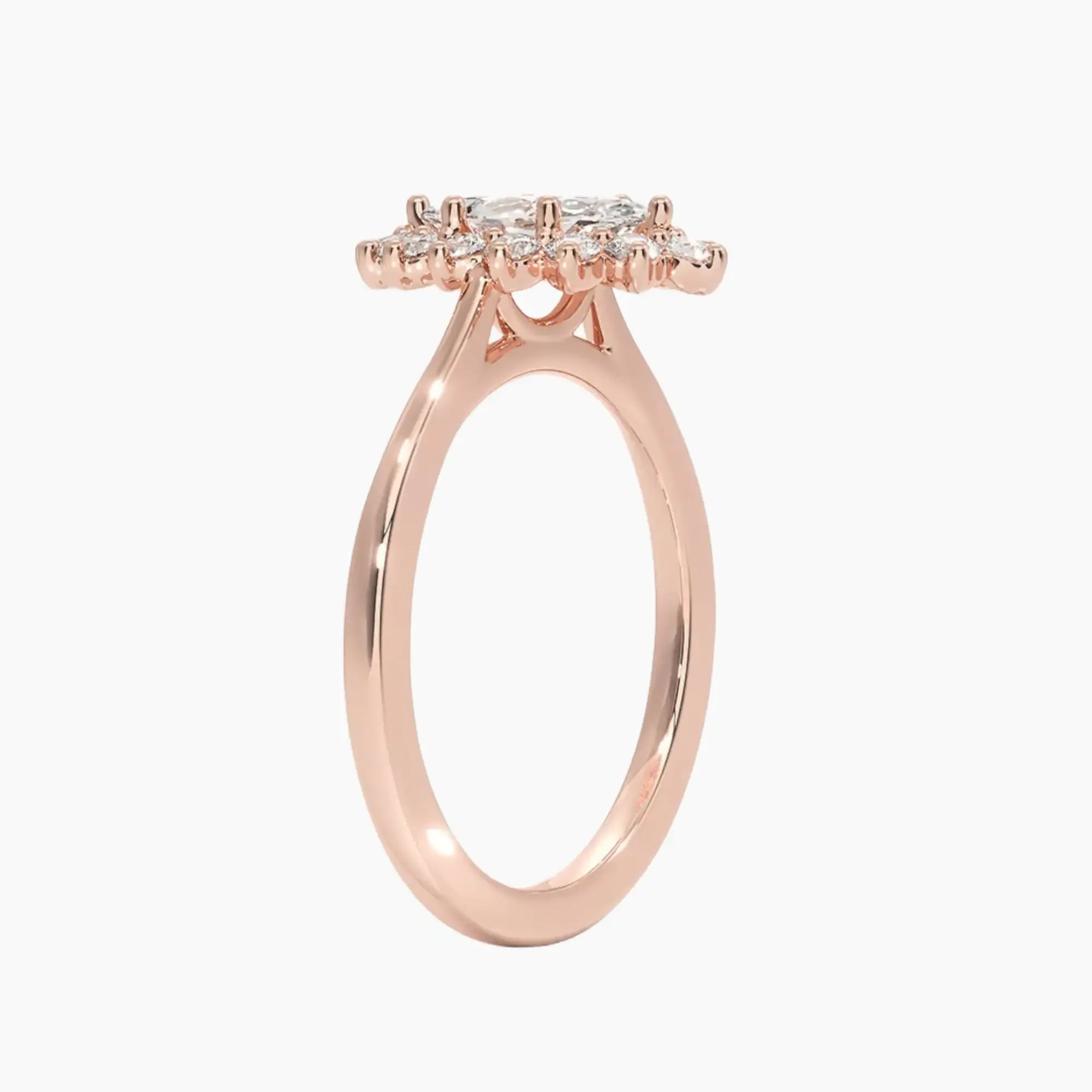 Soraya Marquise Designer 3 Carat Lab Grown Diamond Engagement Ring in 14K Rose Gold