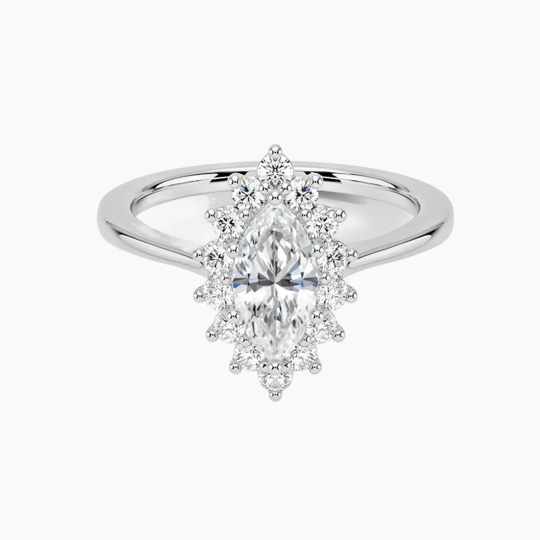 Soraya Marquise Designer 2 Carat Lab Grown Diamond Engagement Ring in 14K Yellow Gold