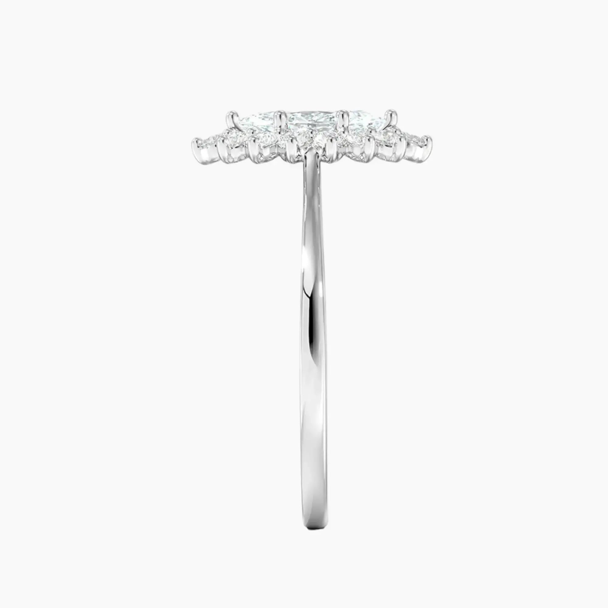 Soraya Marquise Designer 3 Carat Lab Grown Diamond Engagement Ring in 18K White Gold