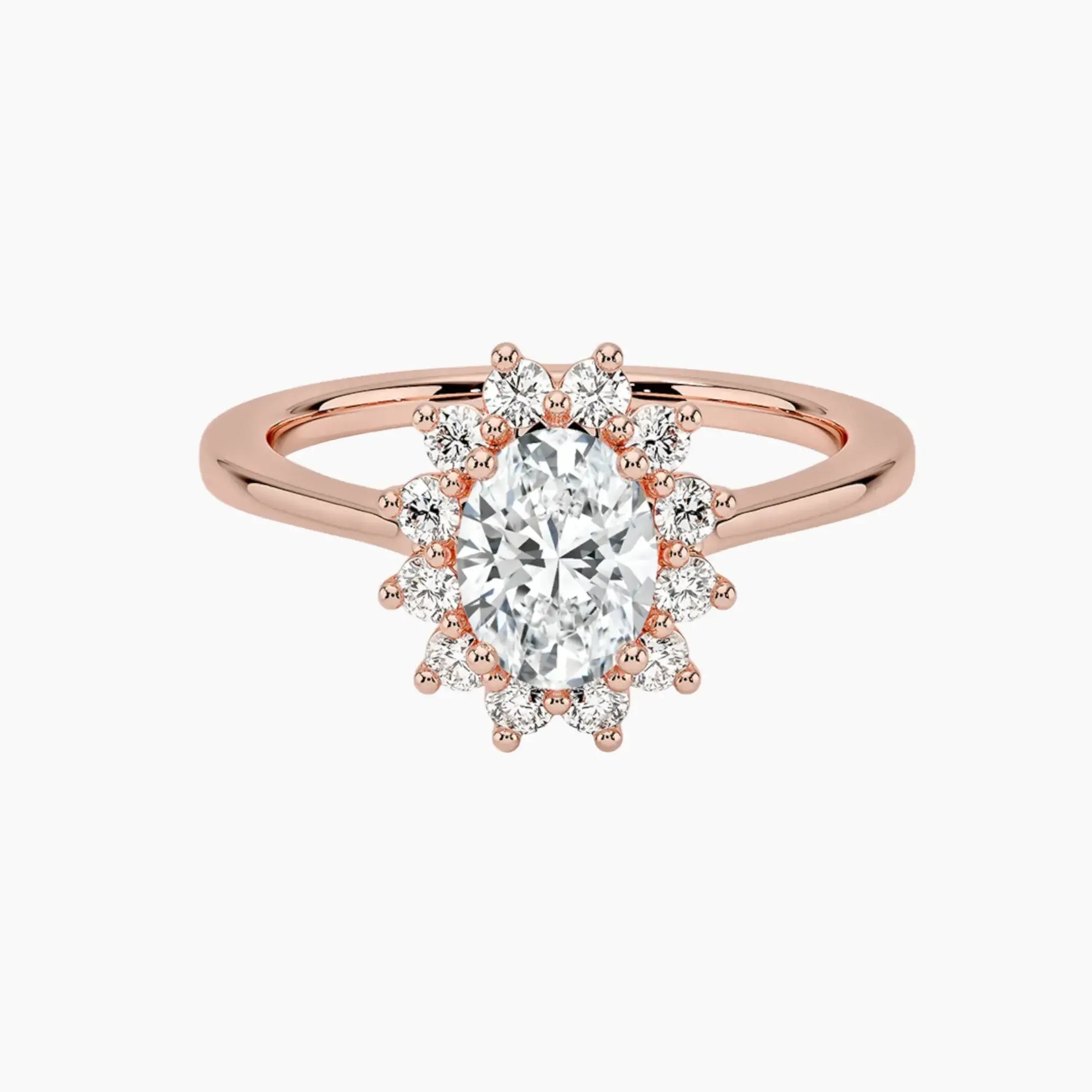 Soraya Oval Designer Diamond Ring Setting in 14K Yellow Gold