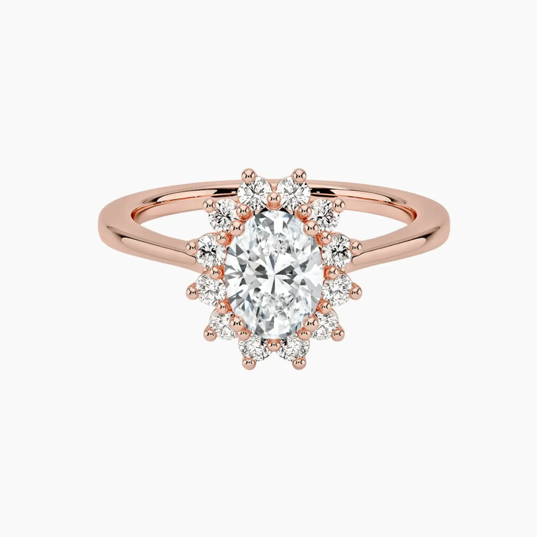 Soraya Oval Designer 1 Carat Lab Grown Diamond Engagement Ring in 14K Yellow Gold
