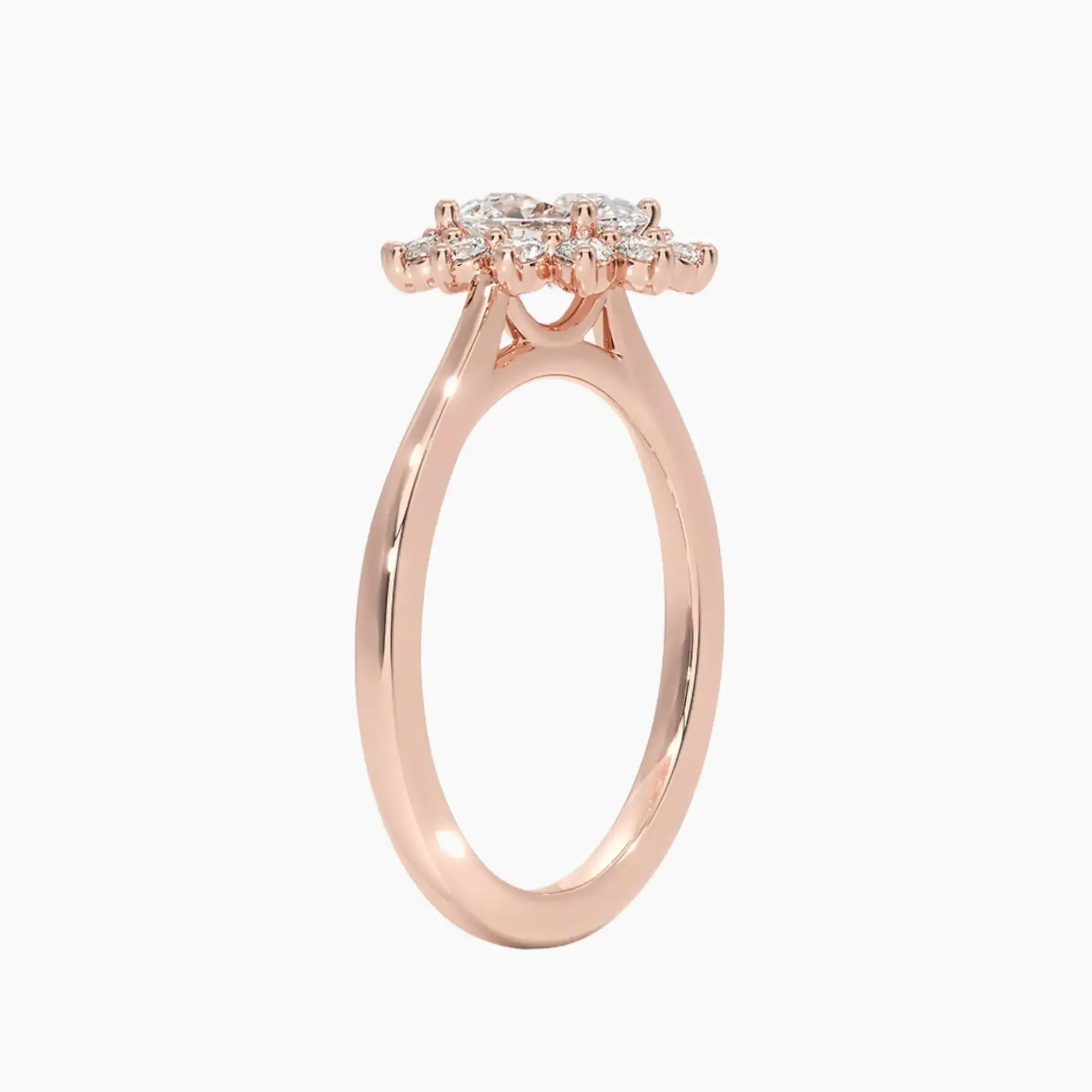 Soraya Oval Designer 1 Carat Lab Grown Diamond Engagement Ring in 18K Rose Gold