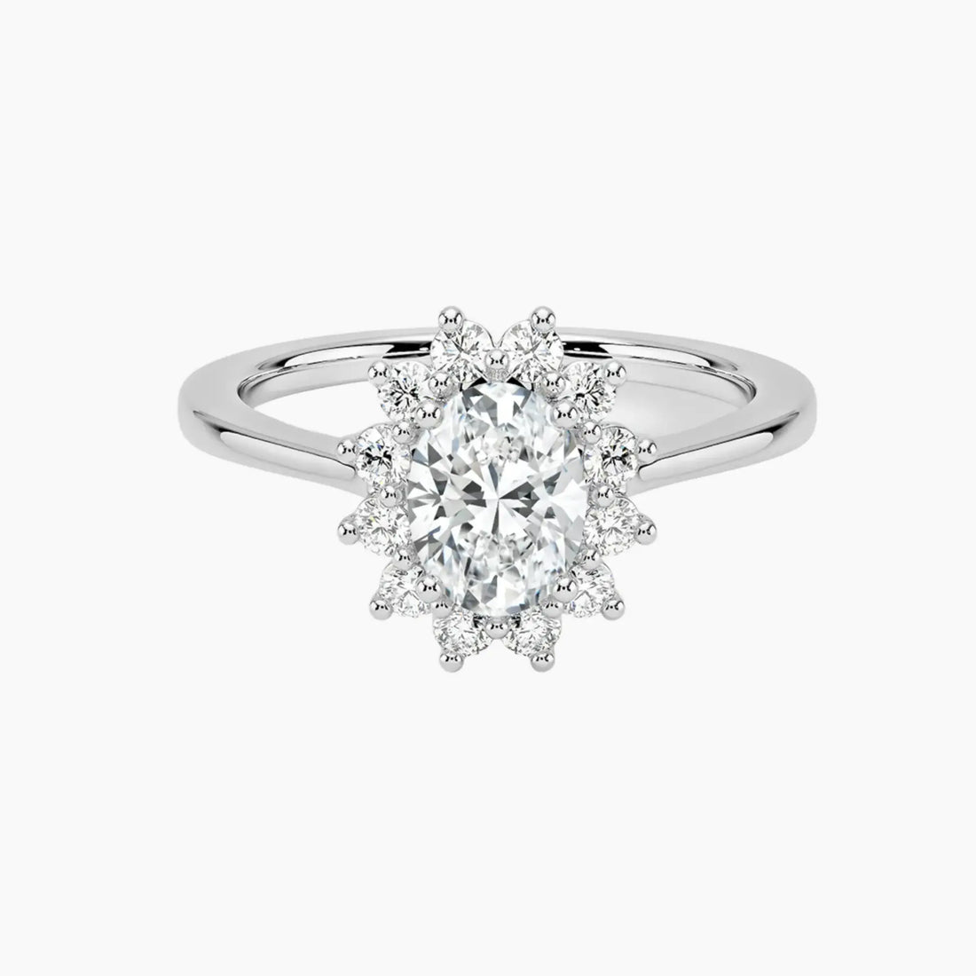 Soraya Oval Designer 2.5 Carat Lab Grown Diamond Engagement Ring in 18K Yellow Gold