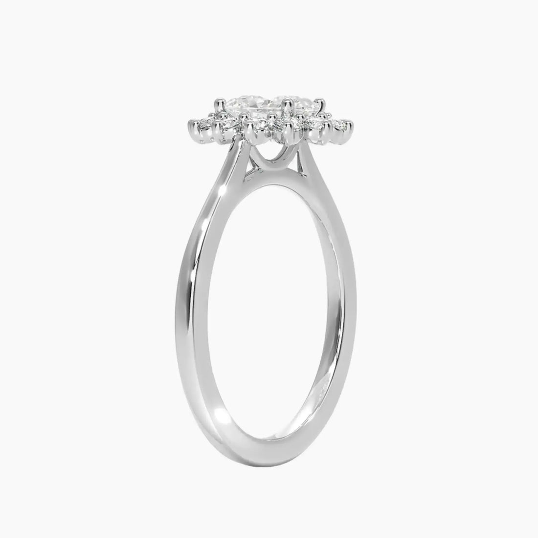 Soraya Oval Designer 2.5 Carat Lab Grown Diamond Engagement Ring in 18K Rose Gold