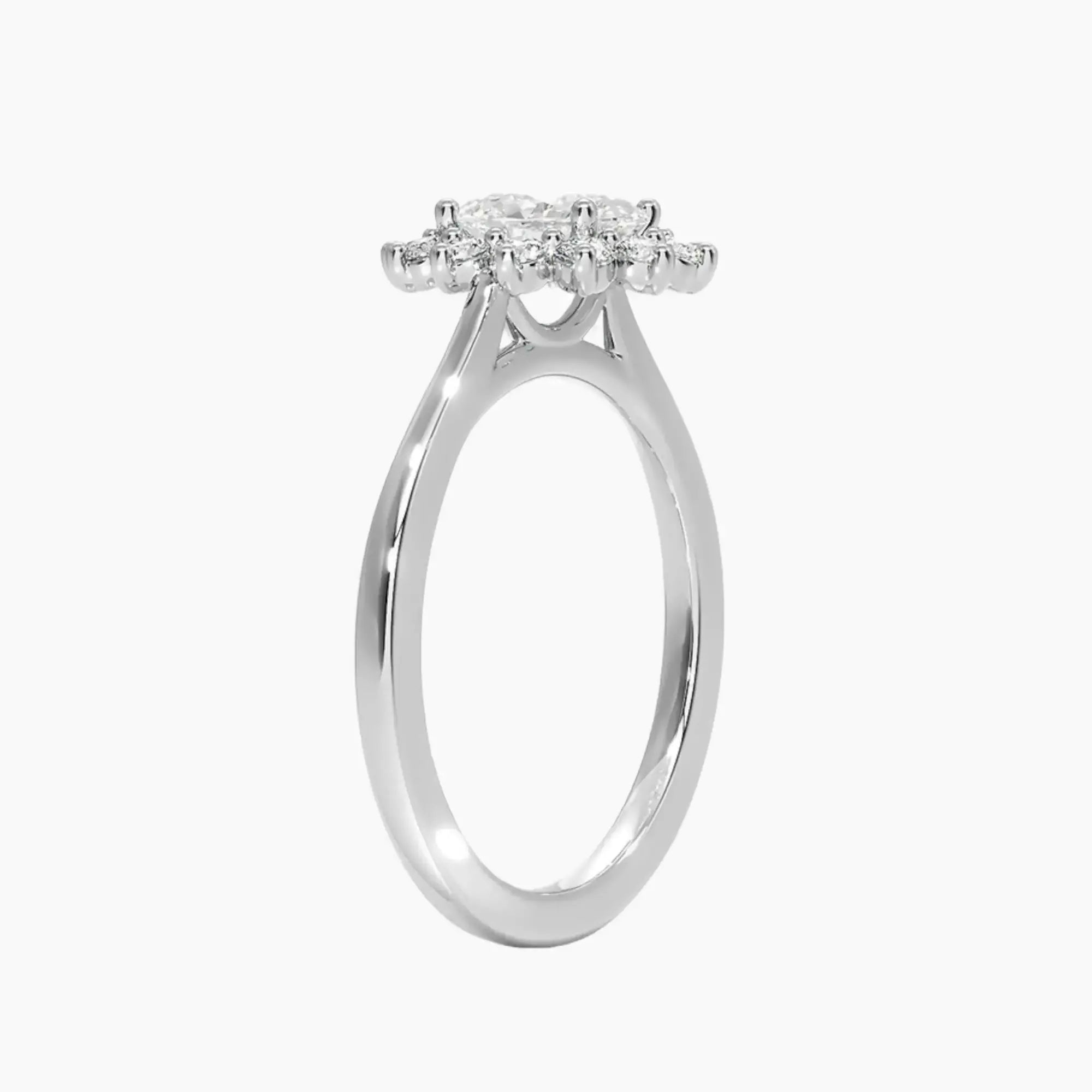 Soraya Oval Designer 1.5 Carat Lab Grown Diamond Engagement Ring in 18K Yellow Gold