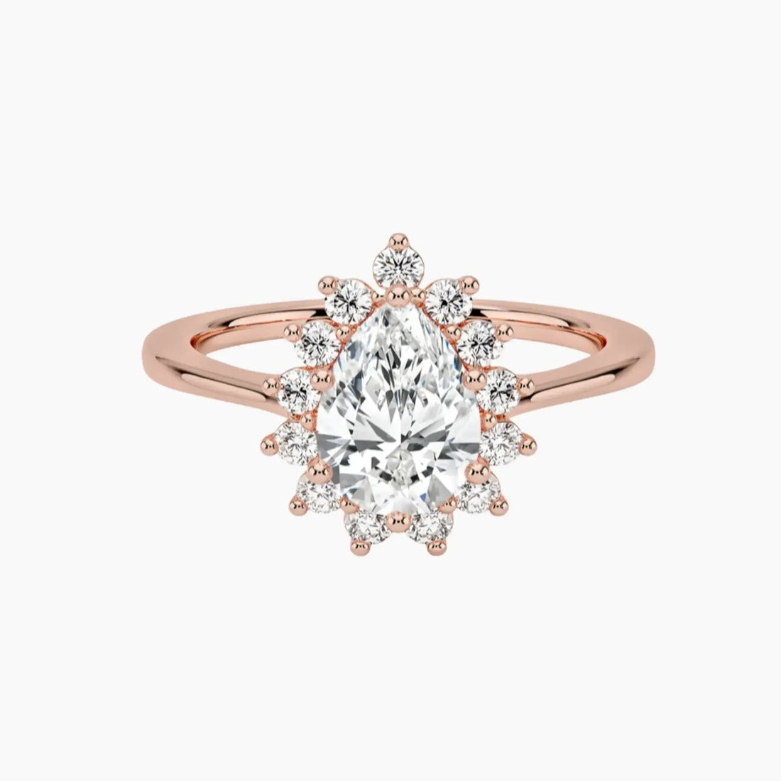 Soraya Pear Designer 2 Carat Lab Grown Diamond Engagement Ring in 18K White Gold