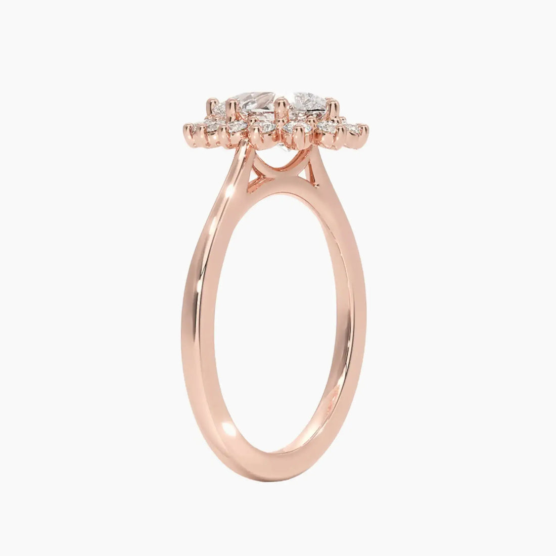 Soraya Pear Designer Diamond Ring Setting in 14K Rose Gold