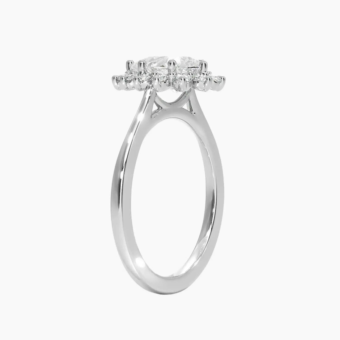 Soraya Pear Designer 1.5 Carat Lab Grown Diamond Engagement Ring in 14K White Gold