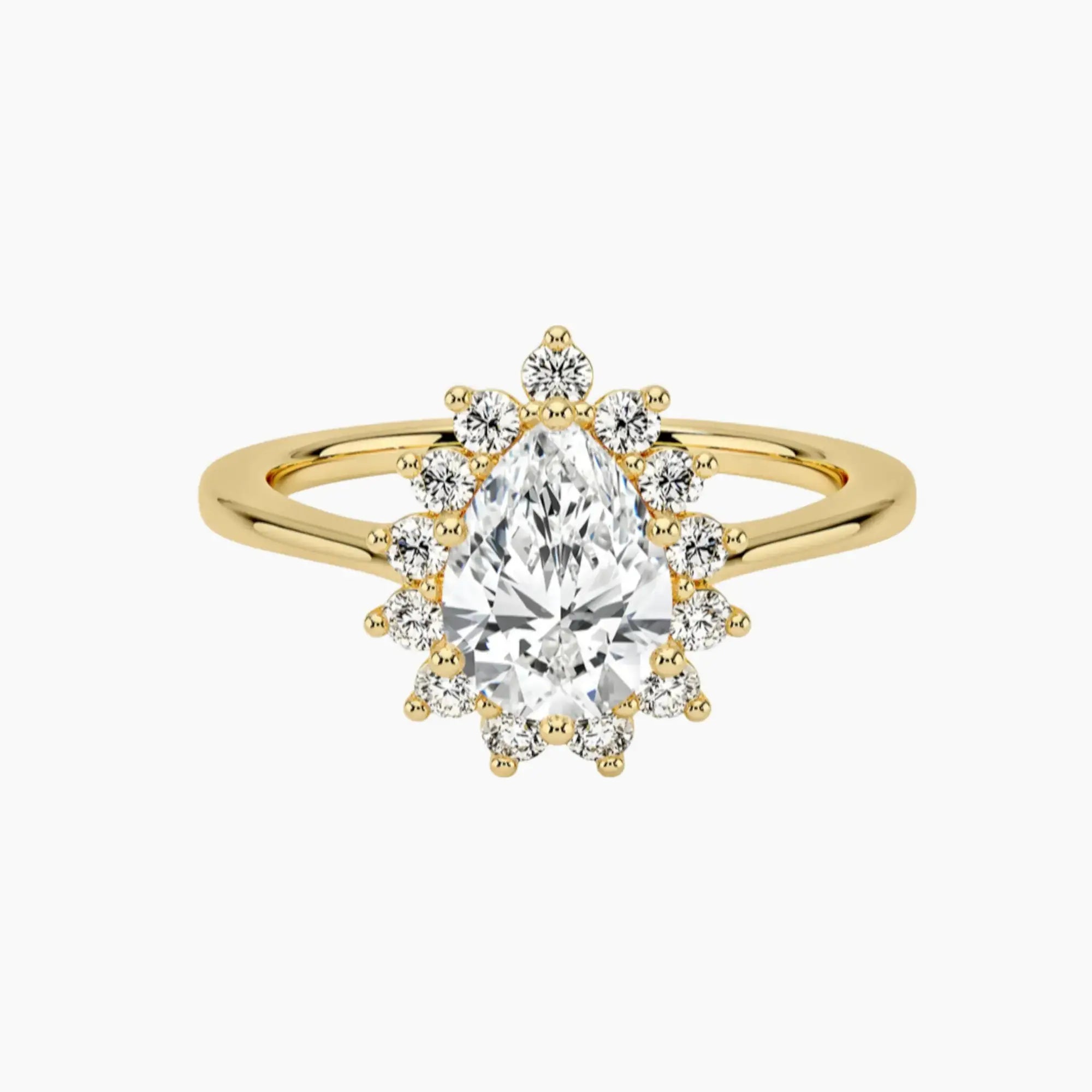 Soraya Pear Designer 2 Carat Lab Grown Diamond Engagement Ring in 14K Rose Gold
