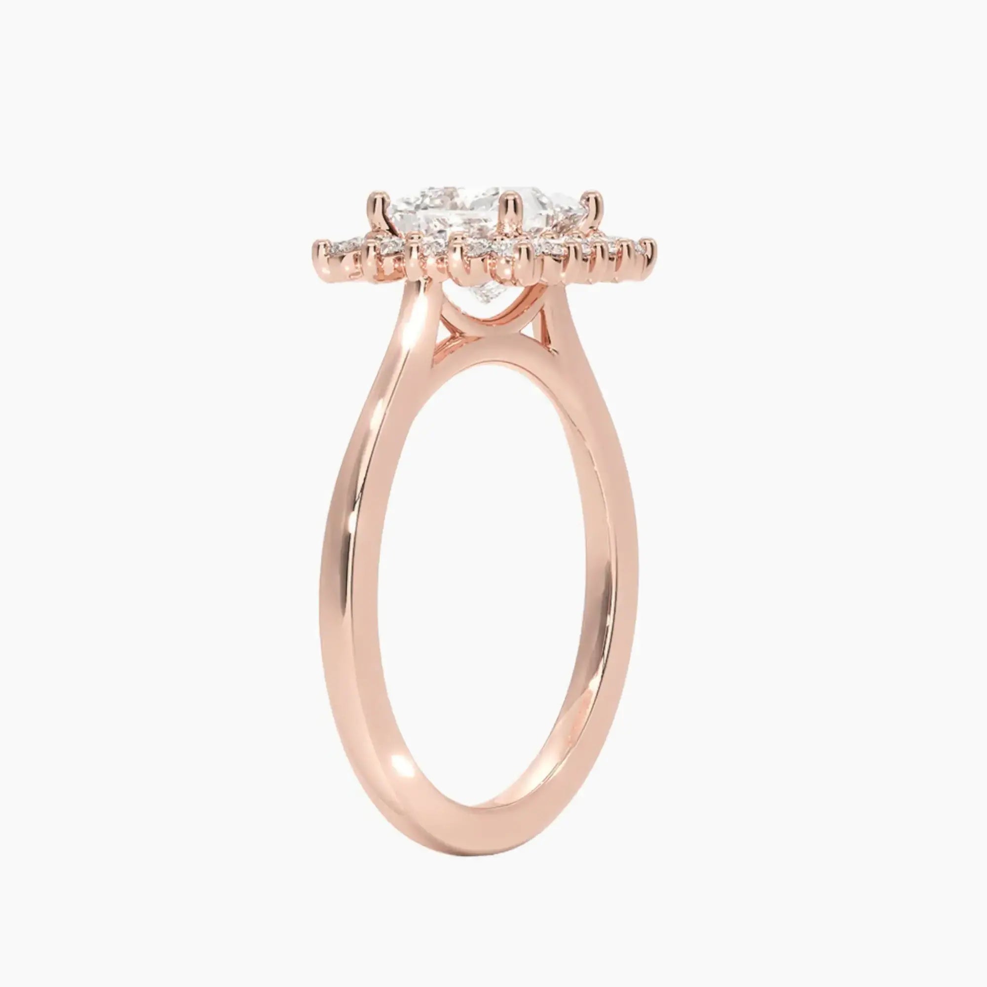 Soraya Princess Designer 3 Carat Lab Grown Diamond Engagement Ring in 18K Rose Gold