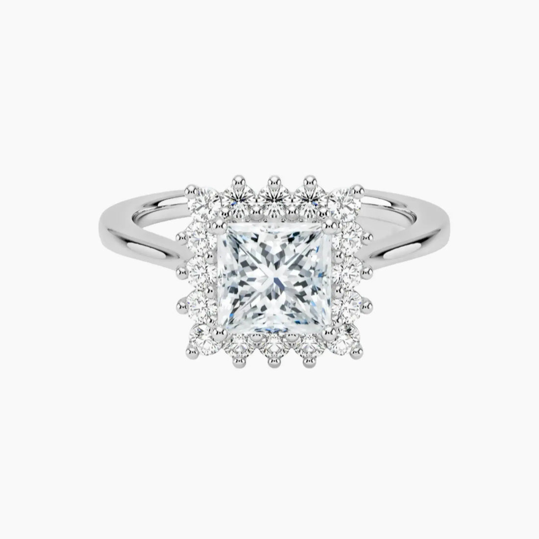 Soraya Princess Designer Diamond Ring Setting in 18K White Gold