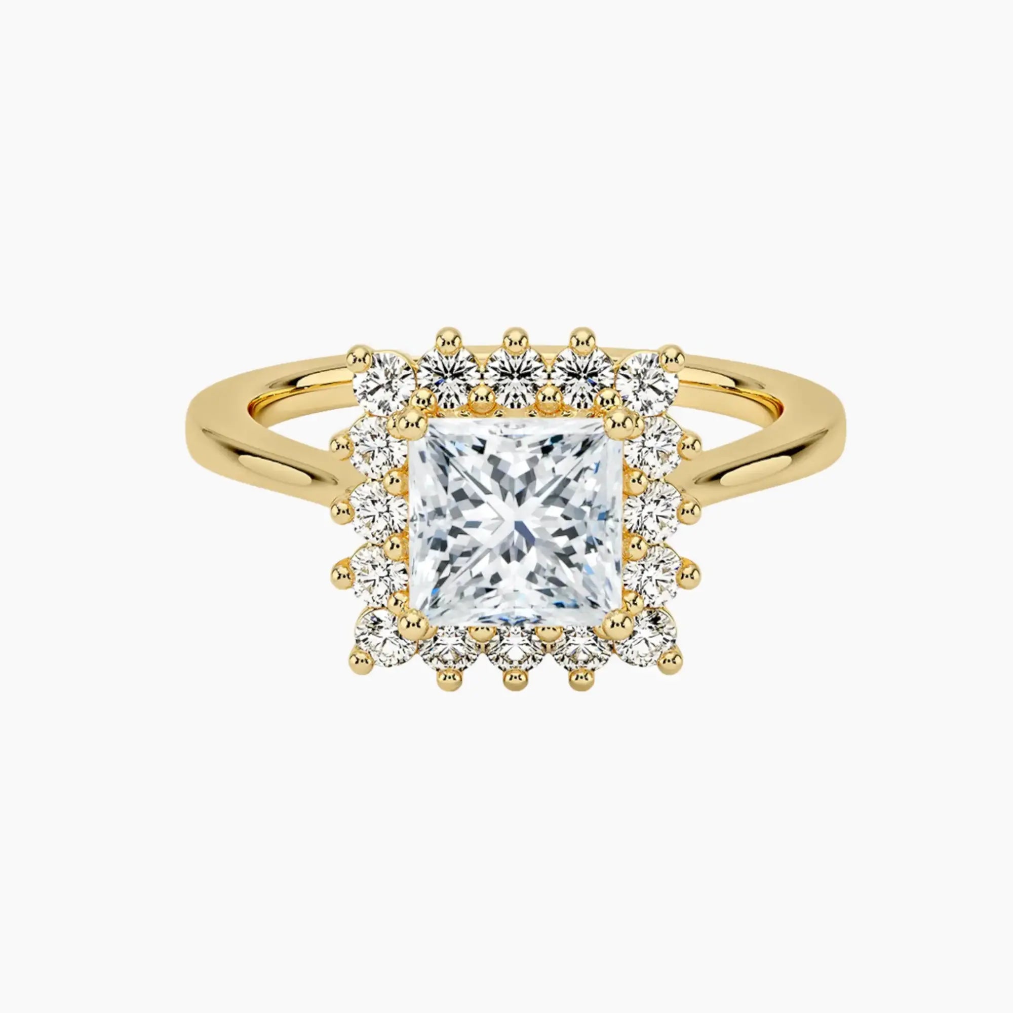 Soraya Princess Designer 2.5 Carat Lab Grown Diamond Engagement Ring in 18K White Gold