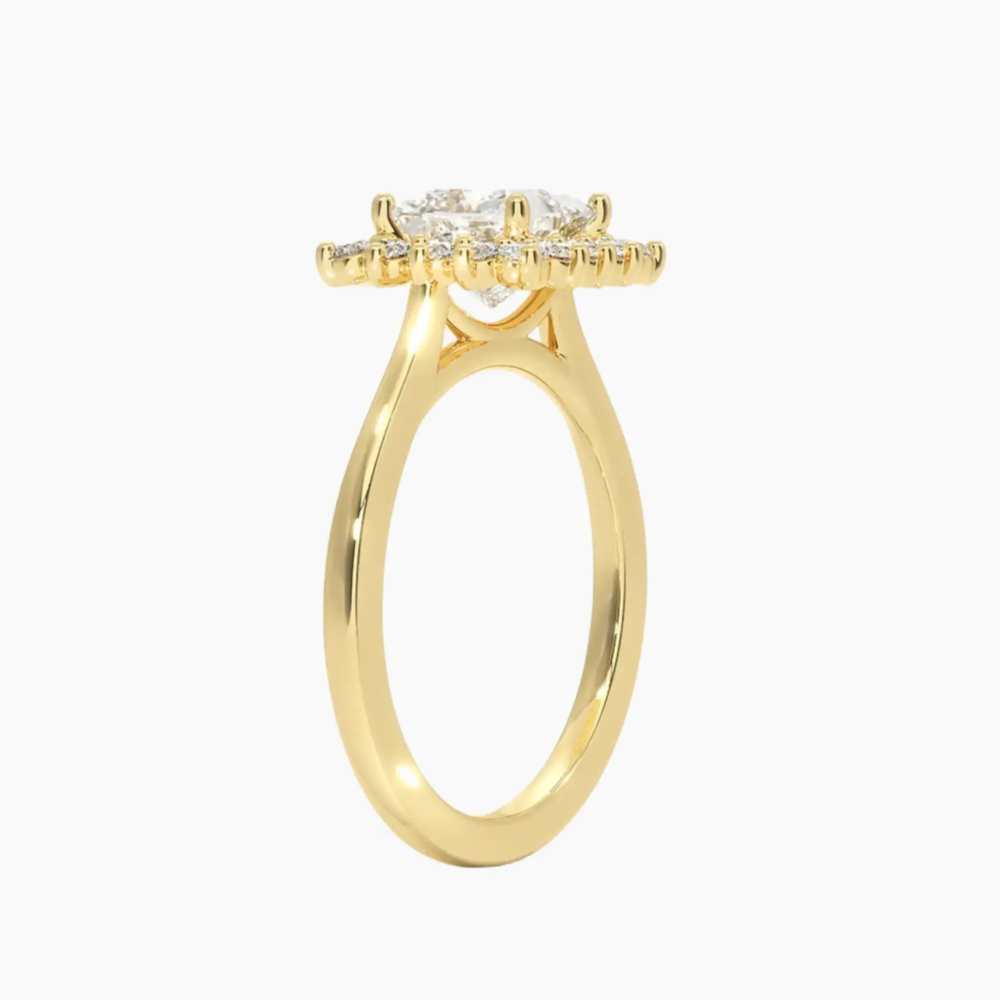 Soraya Princess Designer 3 Carat Lab Grown Diamond Engagement Ring in 18K Yellow Gold