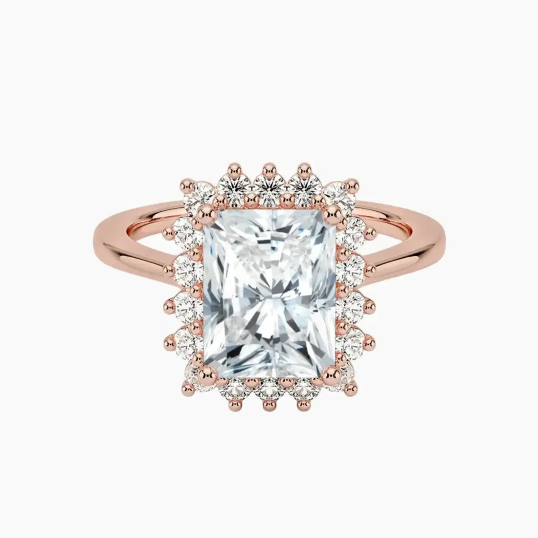 Soraya Radiant Designer 2.5 Carat Lab Grown Diamond Engagement Ring in 18K Rose Gold