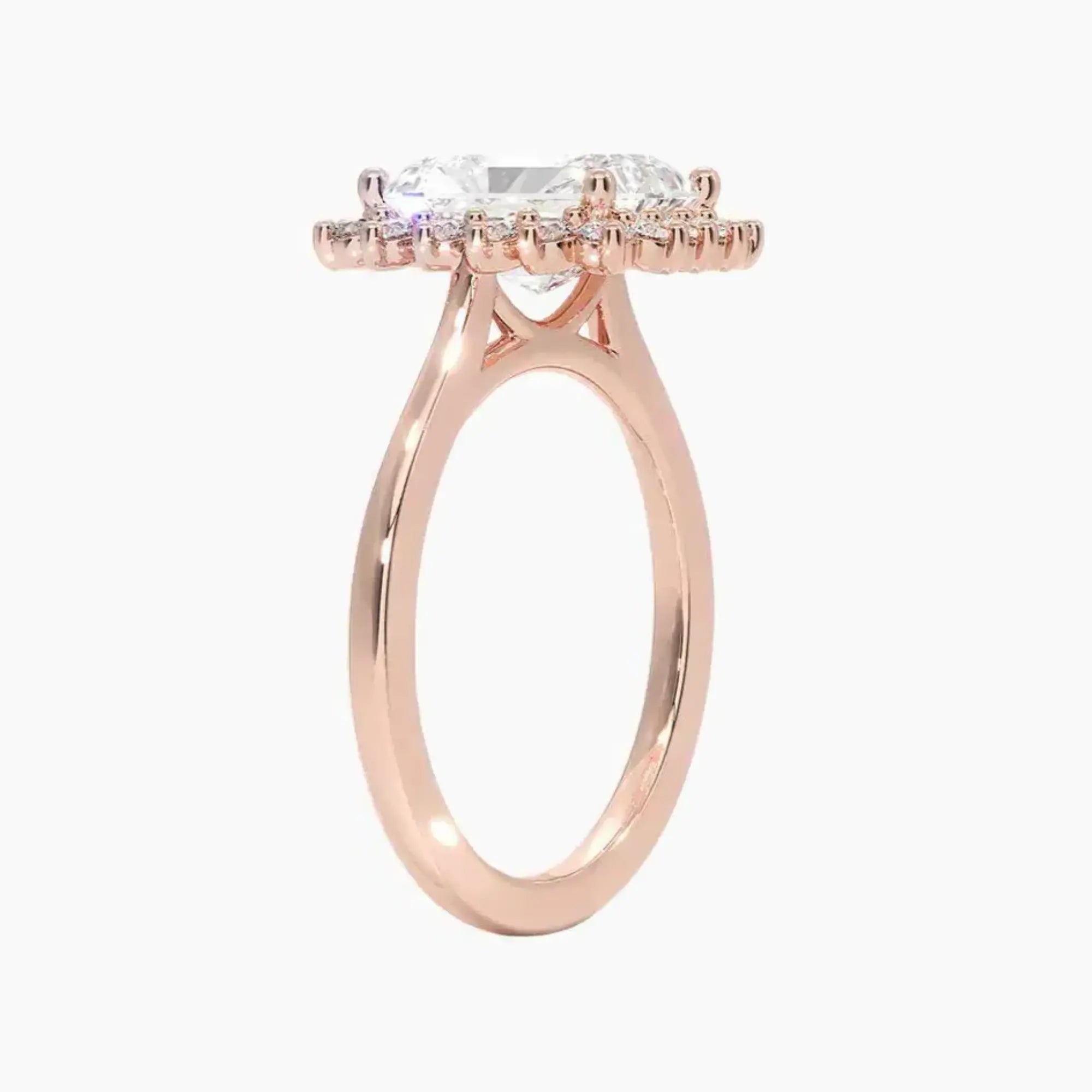 Soraya Radiant Designer 3 Carat Lab Grown Diamond Engagement Ring in 14K White Gold