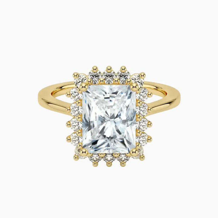 Soraya Radiant Designer 2 Carat Lab Grown Diamond Engagement Ring in 18K Yellow Gold