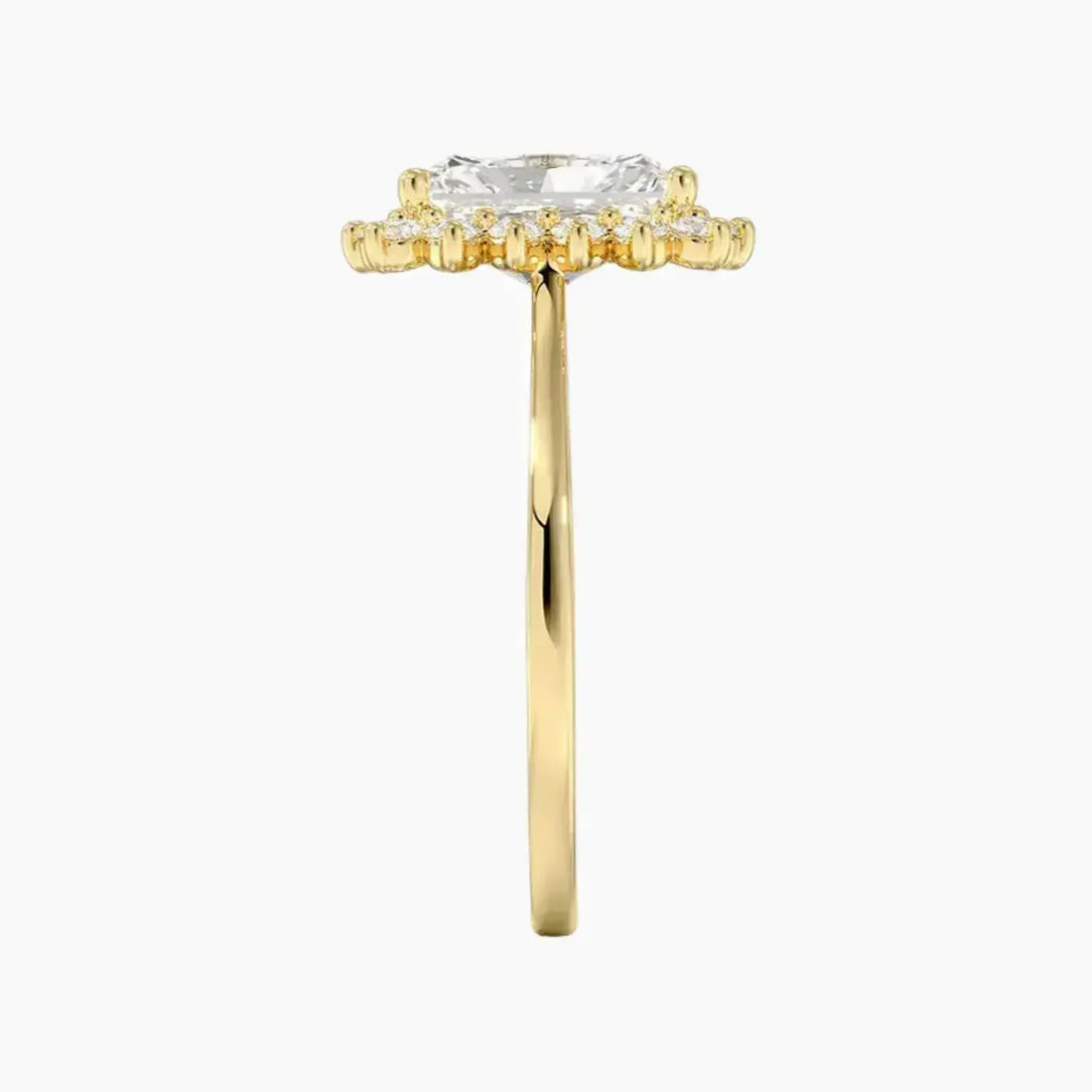 Soraya Radiant Designer 3 Carat Lab Grown Diamond Engagement Ring in 14K White Gold
