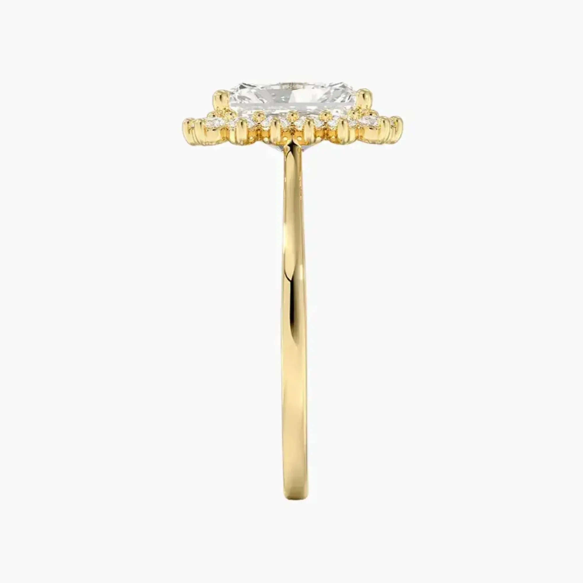 Soraya Radiant Designer 2.5 Carat Lab Grown Diamond Engagement Ring in 18K White Gold