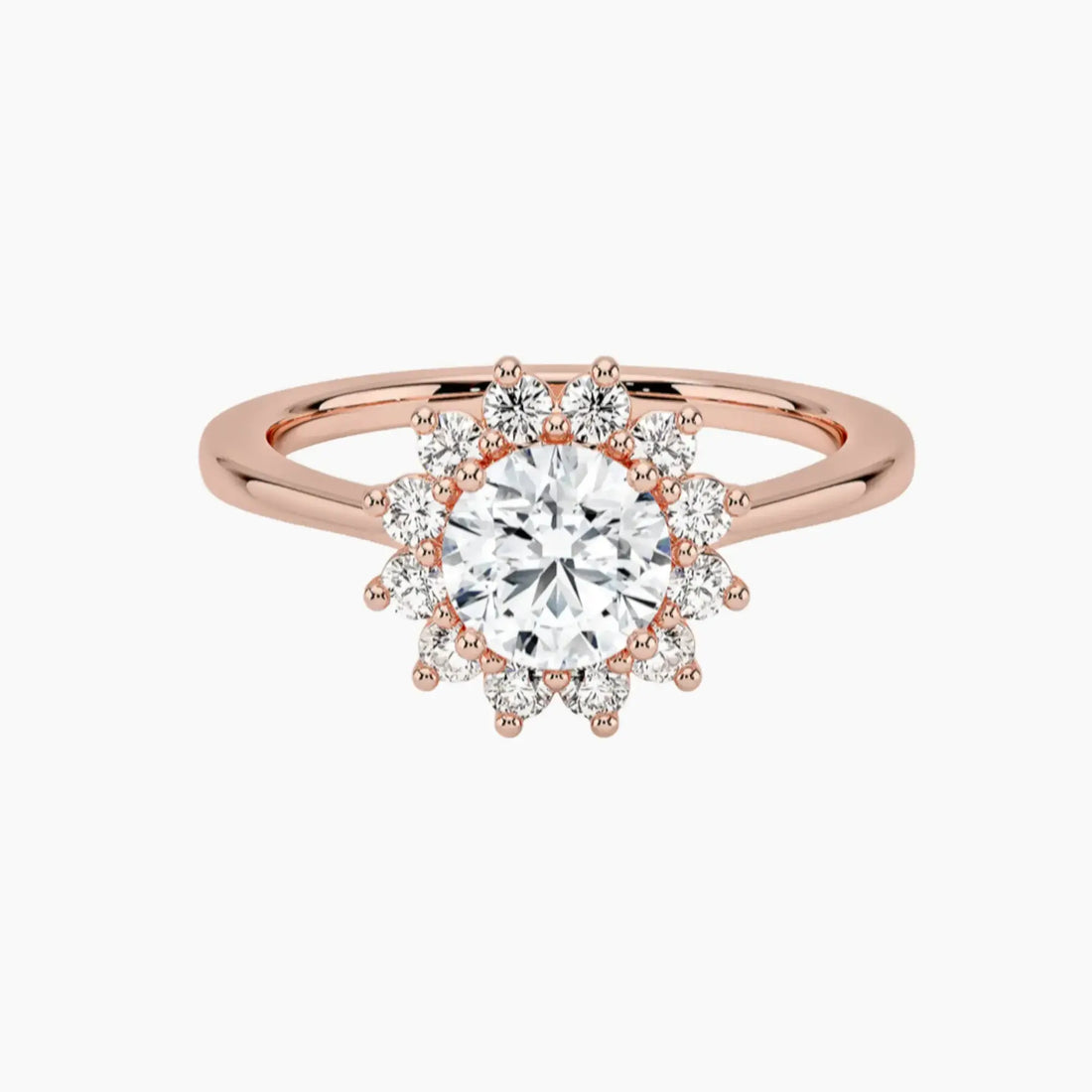 Soraya Round Designer Diamond Ring Setting in 18K Rose Gold