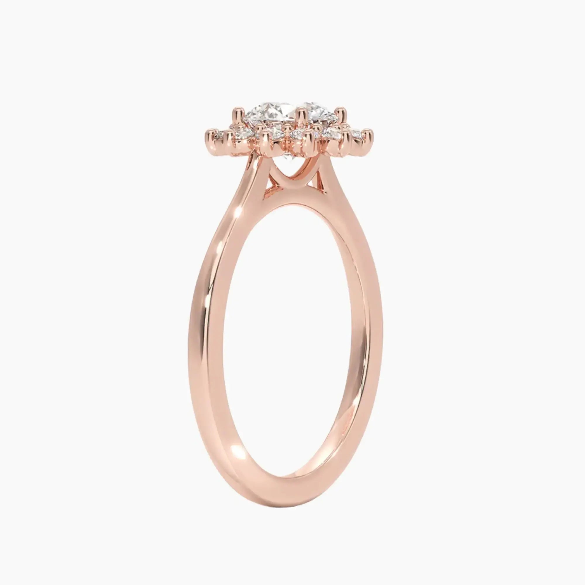Soraya Round Designer 2 Carat Lab Grown Diamond Engagement Ring in 14K White Gold
