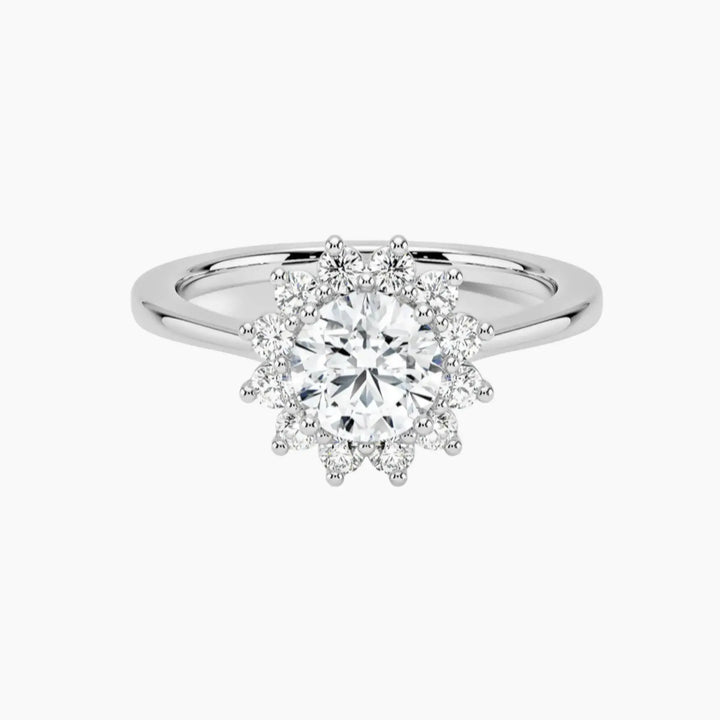 Soraya Round Designer 1.5 Carat Lab Grown Diamond Engagement Ring in 18K White Gold
