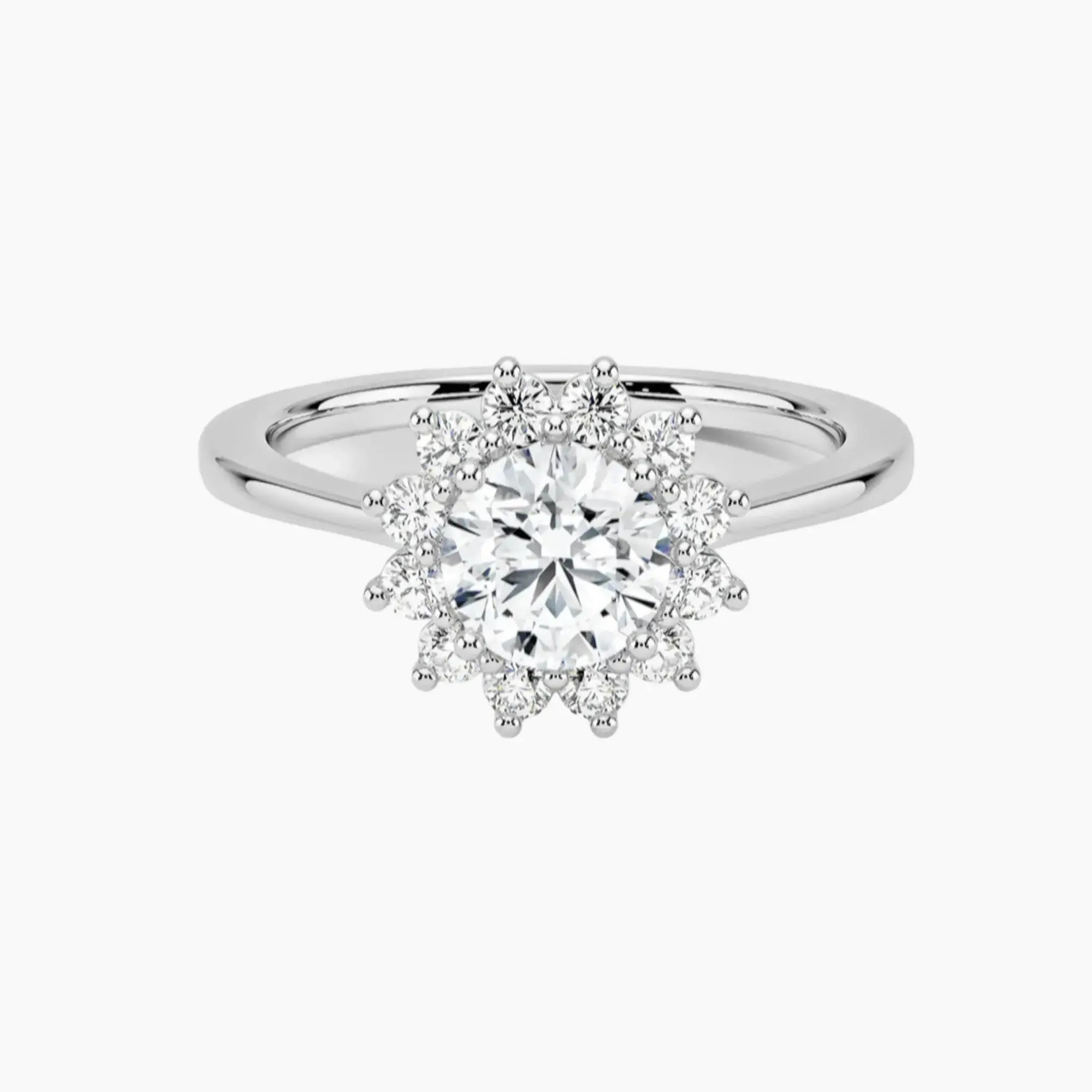 Soraya Round Designer Diamond Ring Setting in 18K Yellow Gold