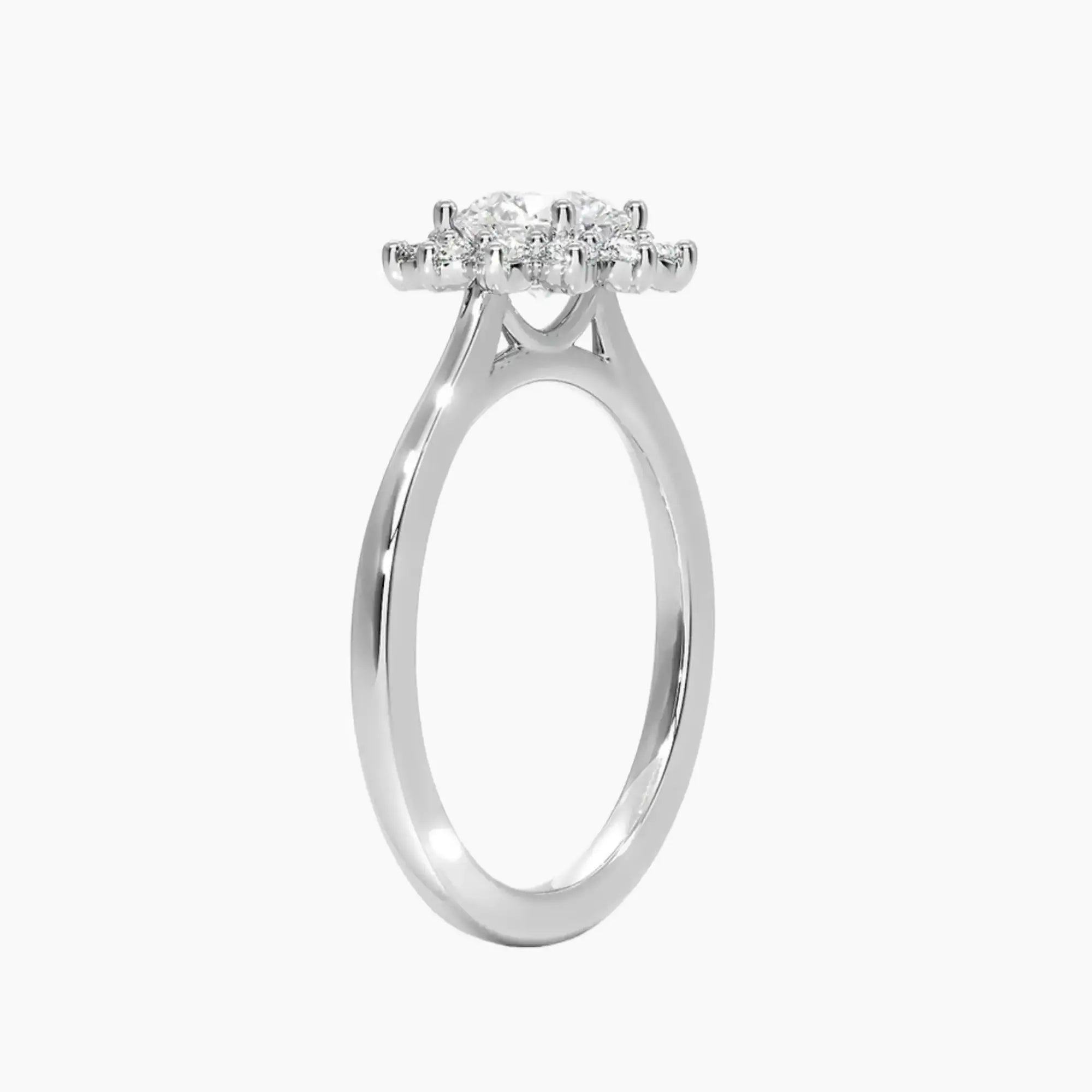 Soraya Round Designer 1 Carat Lab Grown Diamond Engagement Ring in 18K Yellow Gold