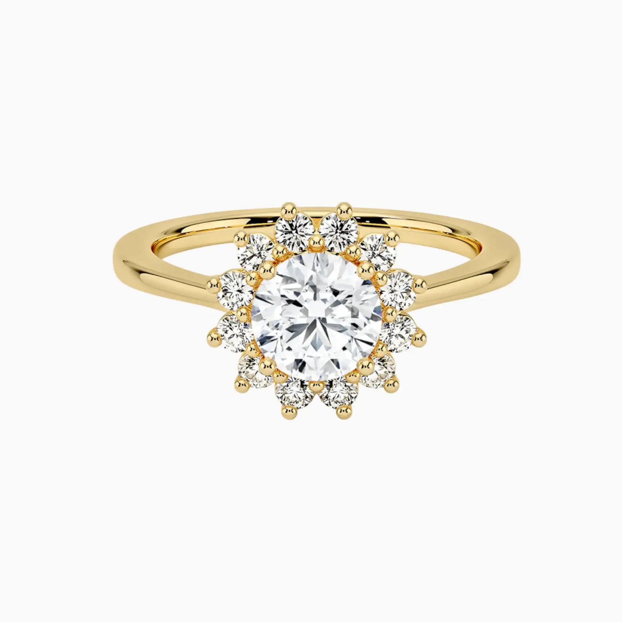 Soraya Round Designer 1.5 Carat Lab Grown Diamond Engagement Ring in 18K White Gold