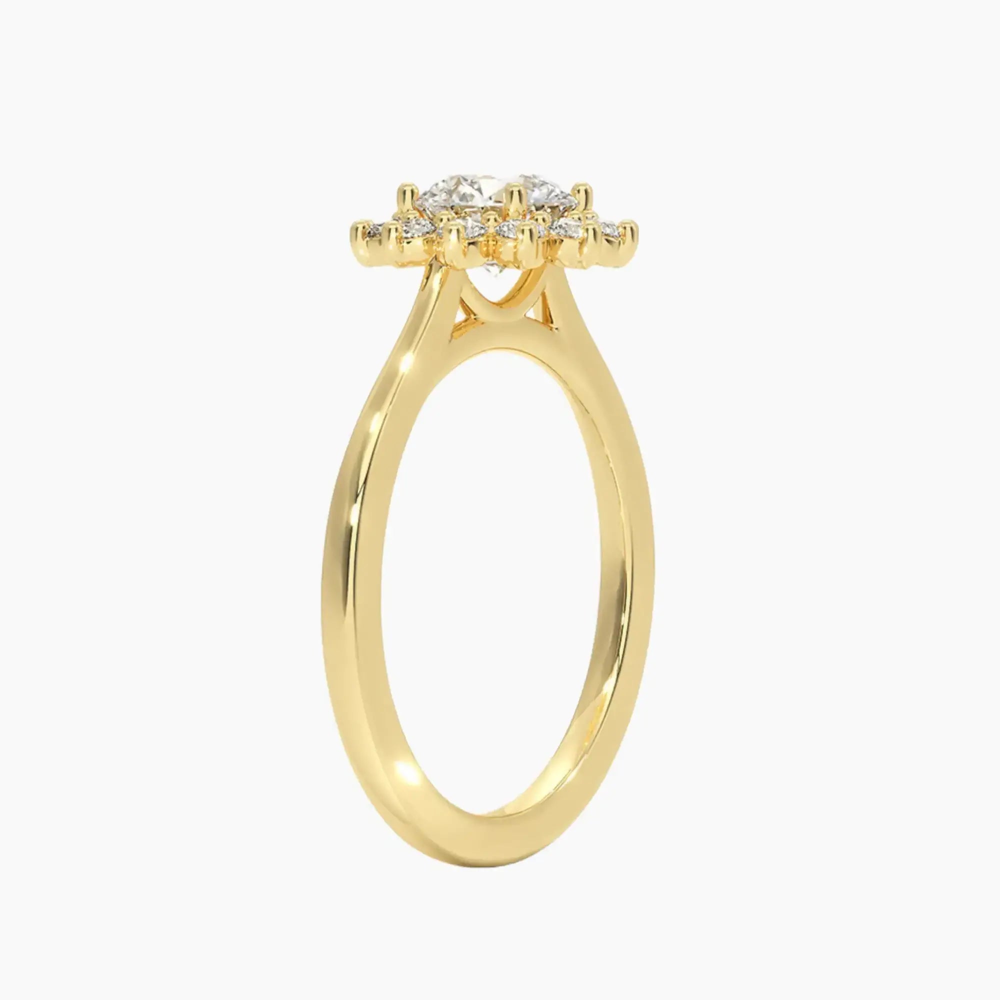 Soraya Round Designer 1.5 Carat Lab Grown Diamond Engagement Ring in 18K Rose Gold