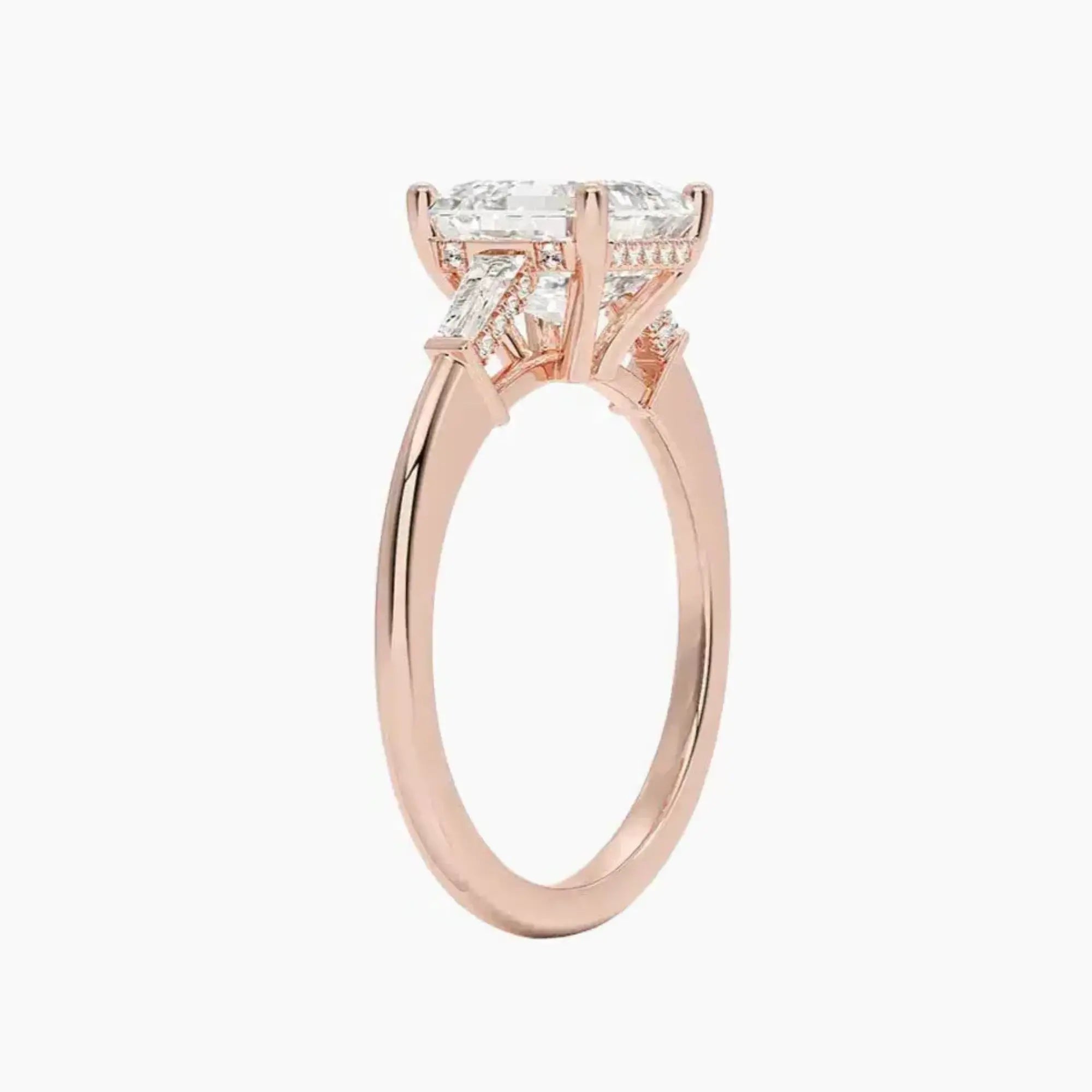 Nyx Asscher Hidden Halo 1 Carat Lab Grown Diamond Engagement Ring in 18K Yellow Gold