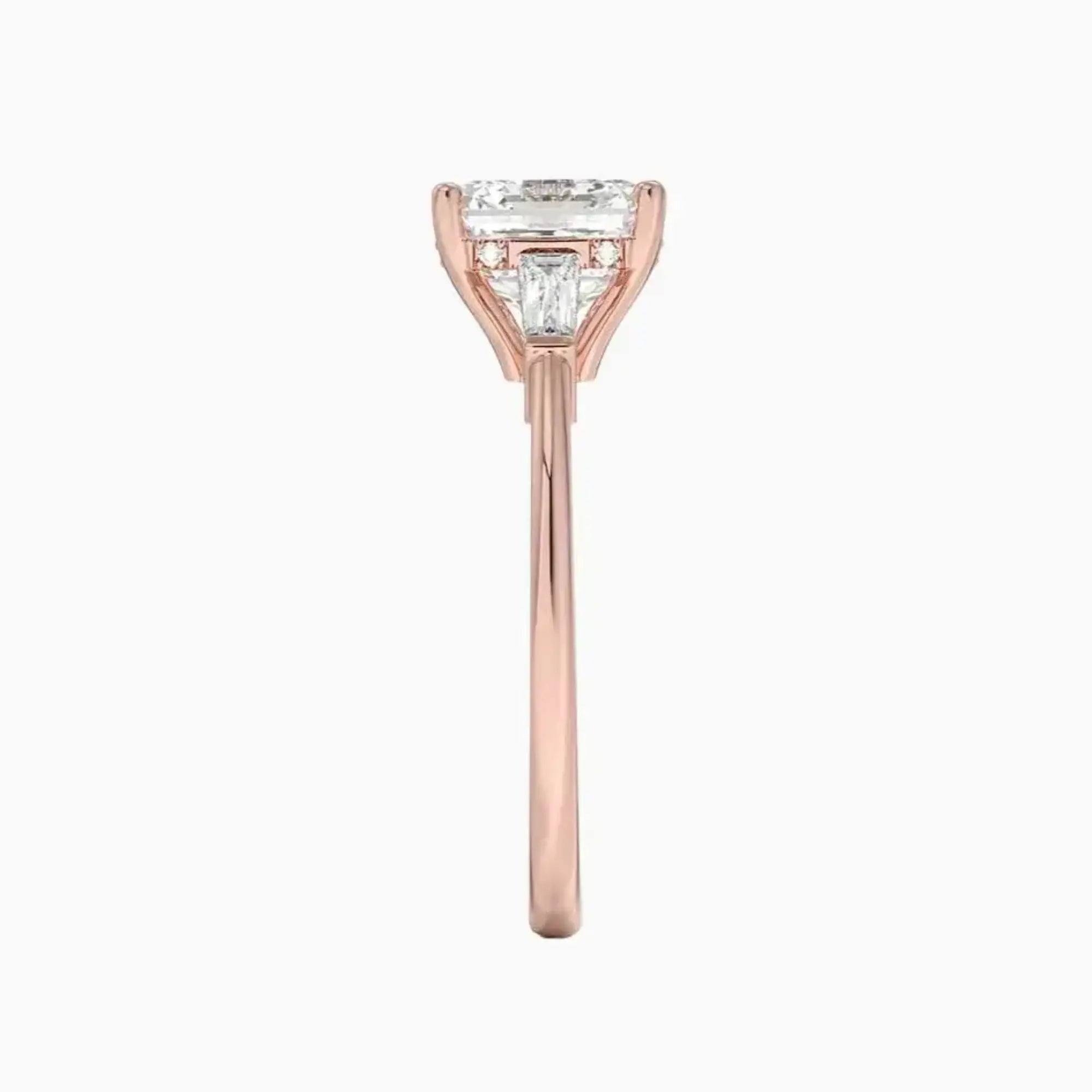 Nyx Asscher Hidden Halo Diamond Ring Setting in 18K Yellow Gold