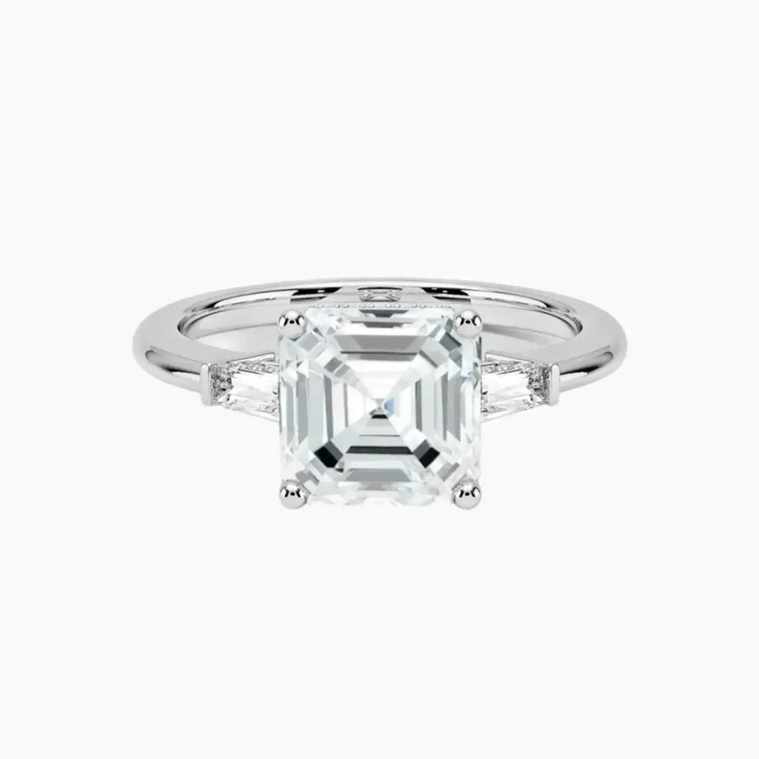Nyx Asscher Hidden Halo 2.5 Carat Lab Grown Diamond Engagement Ring in 14K White Gold