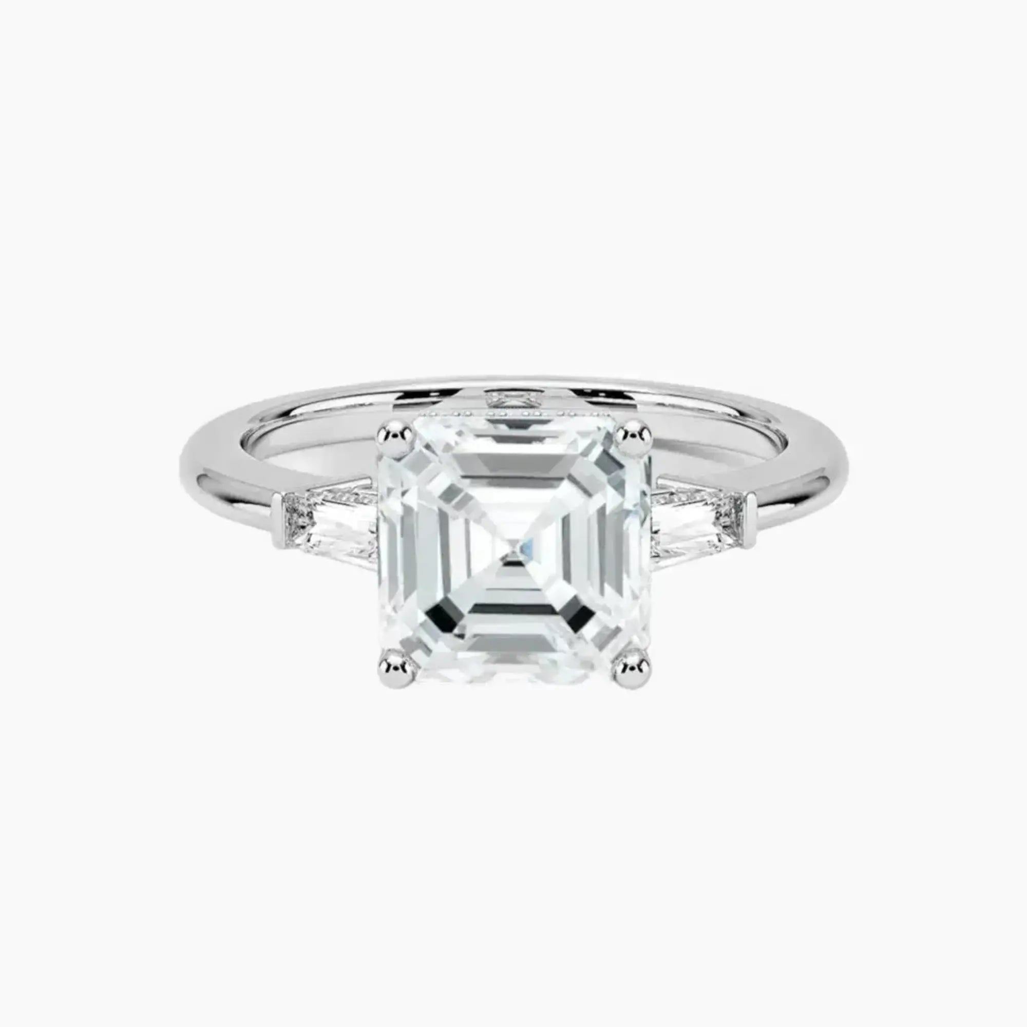 Nyx Asscher Hidden Halo 1.5 Carat Lab Grown Diamond Engagement Ring in 18K White Gold