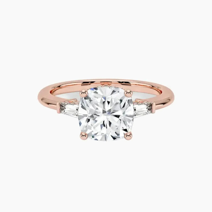 Nyx Cushion Hidden Halo 2 Carat Lab Grown Diamond Engagement Ring in 18K Rose Gold