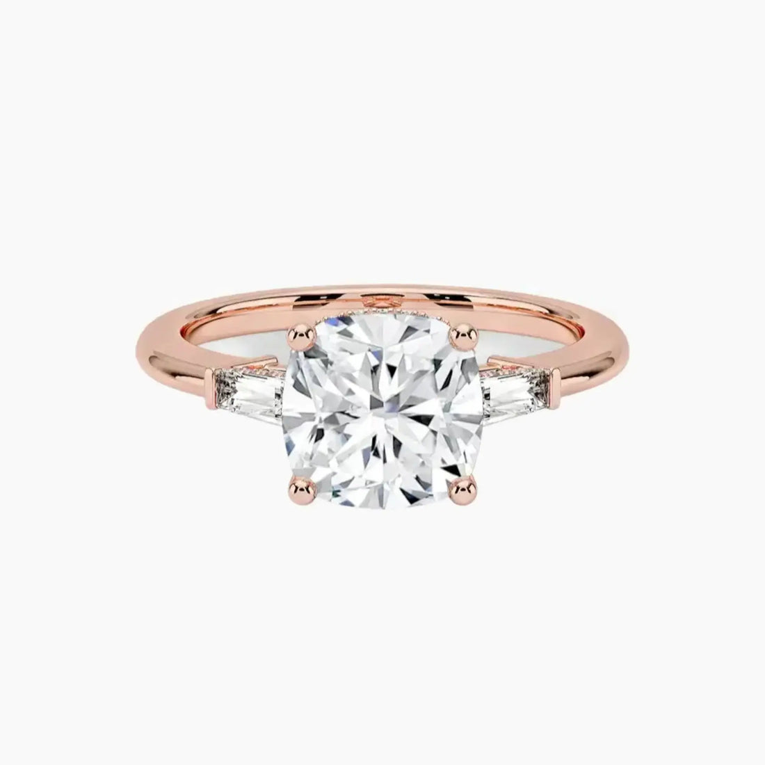 Nyx Cushion Hidden Halo 3 Carat Lab Grown Diamond Engagement Ring in 14K White Gold
