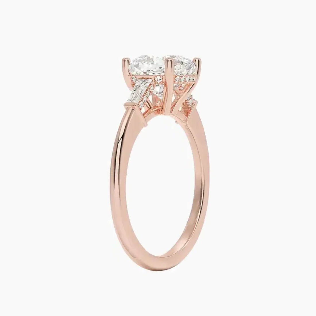 Nyx Cushion Hidden Halo 3 Carat Lab Grown Diamond Engagement Ring in 18K Rose Gold
