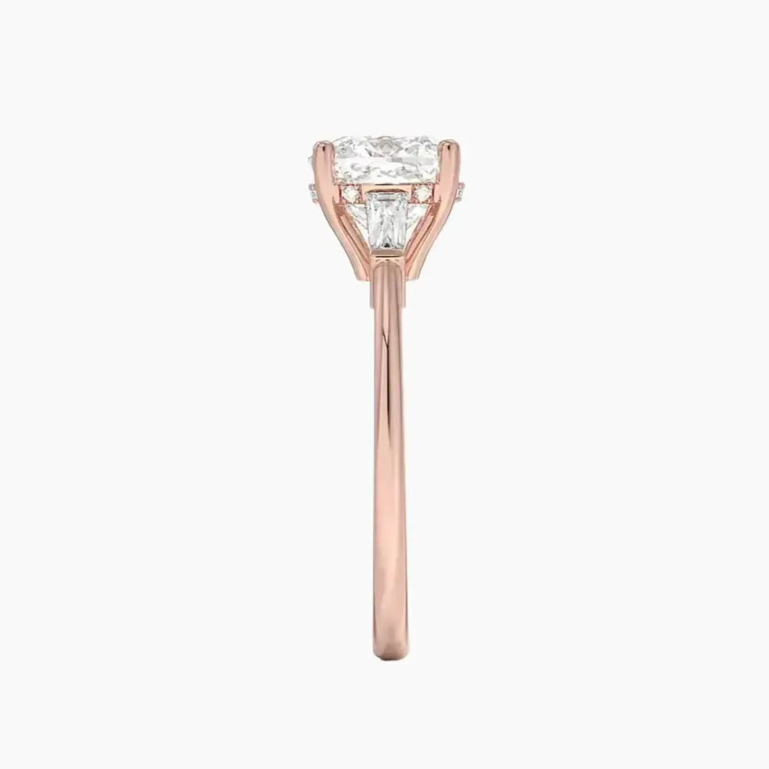 Nyx Cushion Hidden Halo 1 Carat Lab Grown Diamond Engagement Ring in 18K Rose Gold