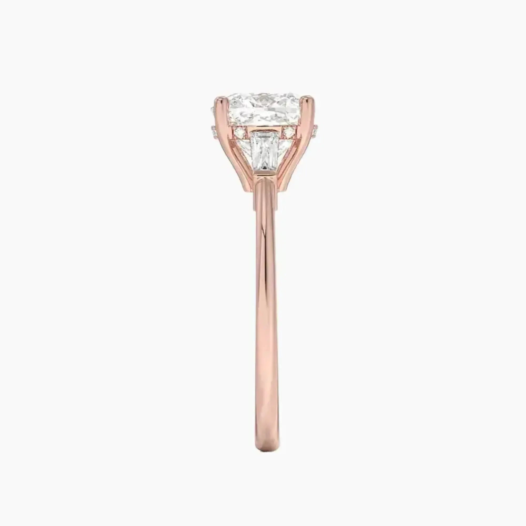 Nyx Cushion Hidden Halo 3 Carat Lab Grown Diamond Engagement Ring in 18K White Gold