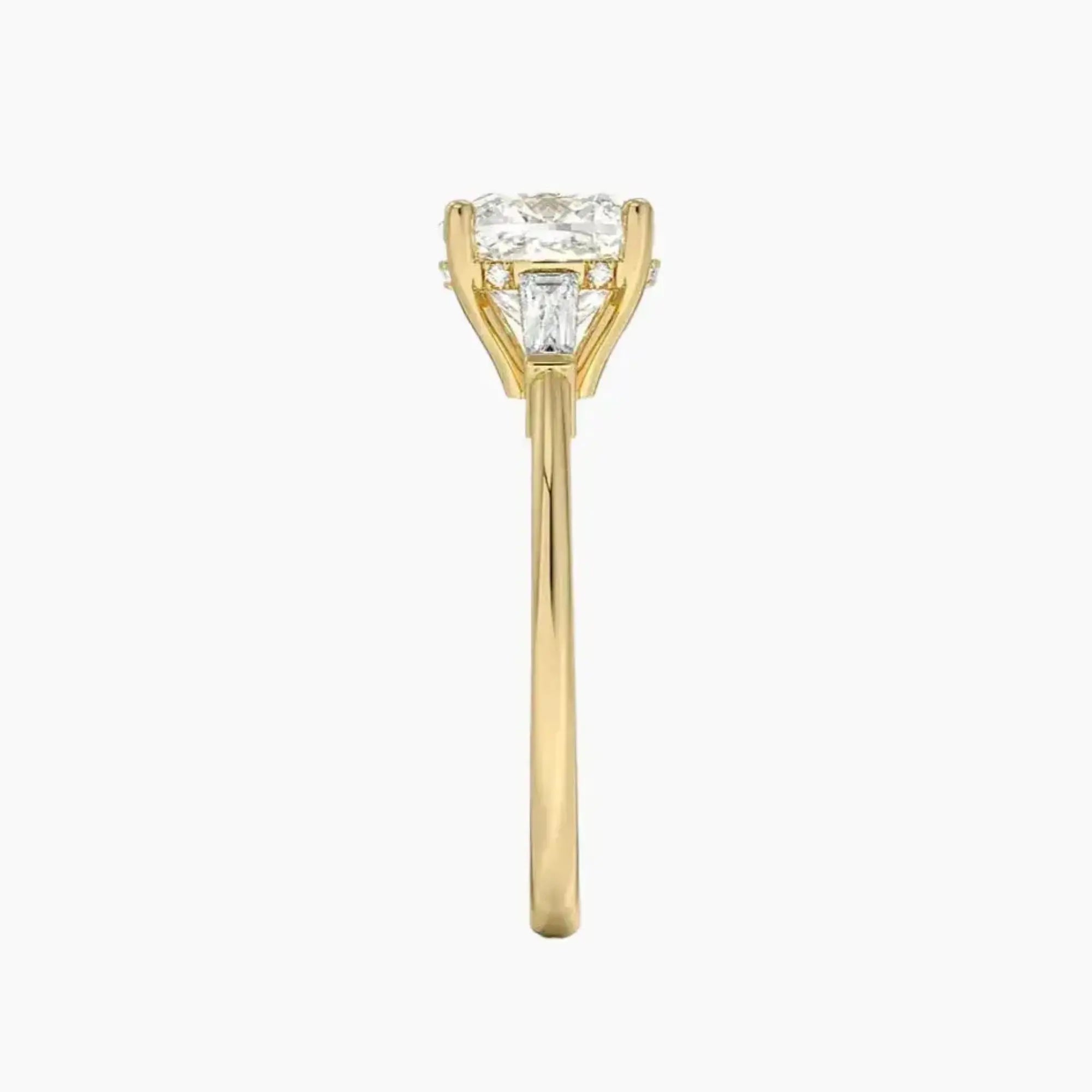 Nyx Cushion Hidden Halo 1 Carat Lab Grown Diamond Engagement Ring in 18K Yellow Gold
