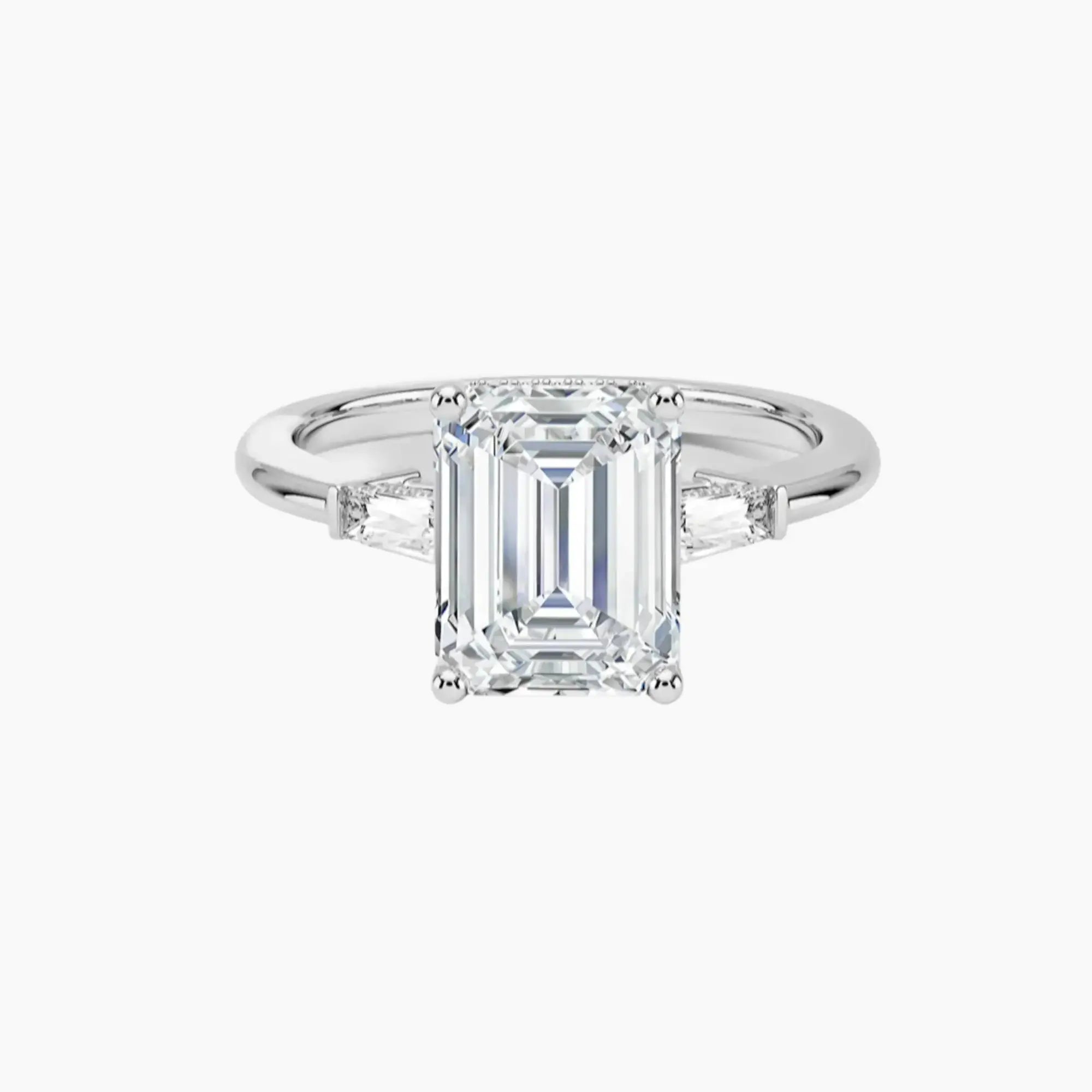 Nyx Emerald Hidden Halo Diamond Ring Setting in 18K Yellow Gold