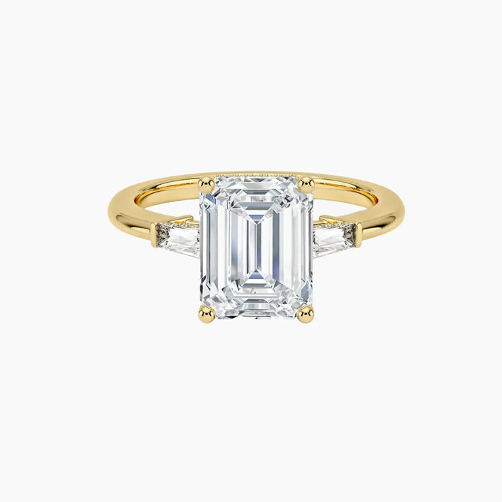 Nyx Emerald Hidden Halo 2 Carat Lab Grown Diamond Engagement Ring in 18K Yellow Gold